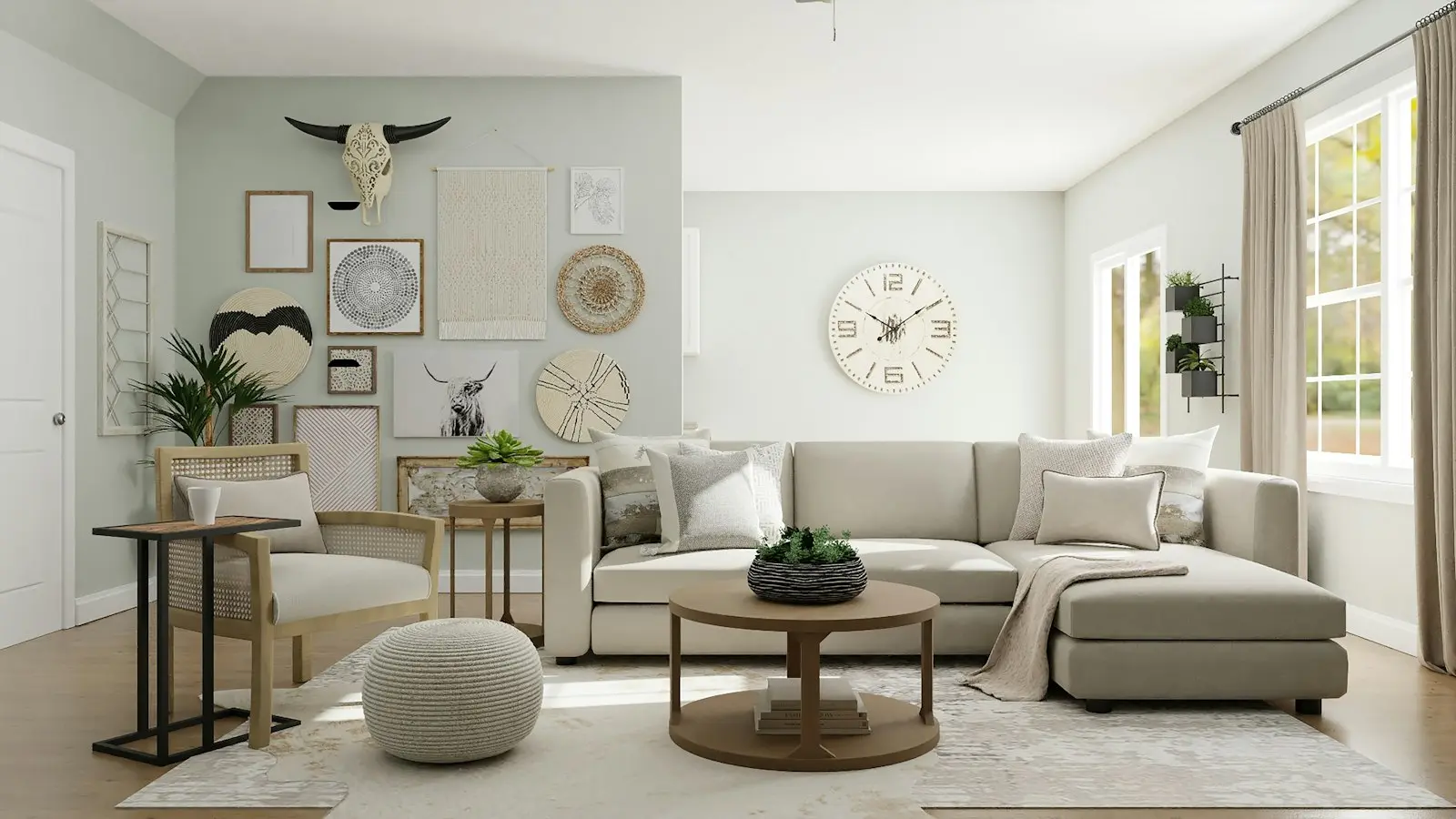 Freshly painted bright living room